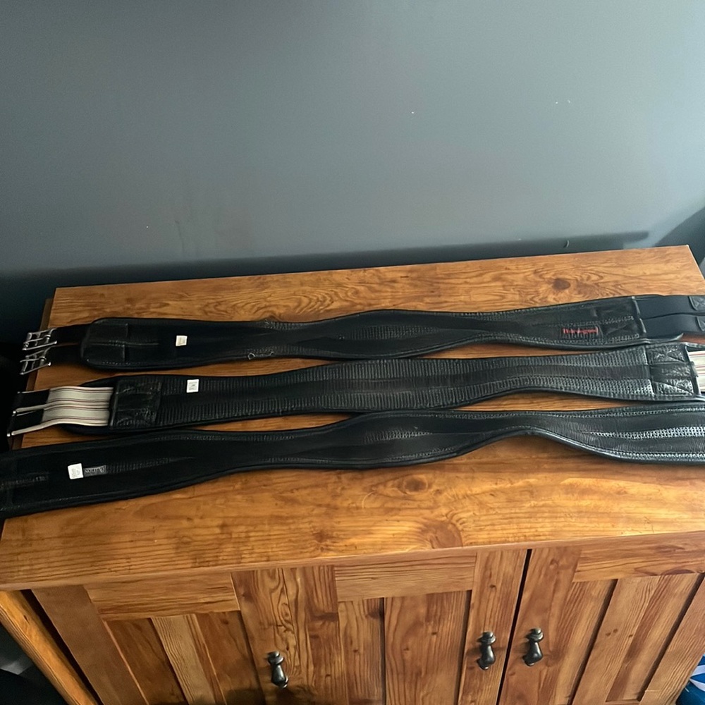 Lot of 3 English girths